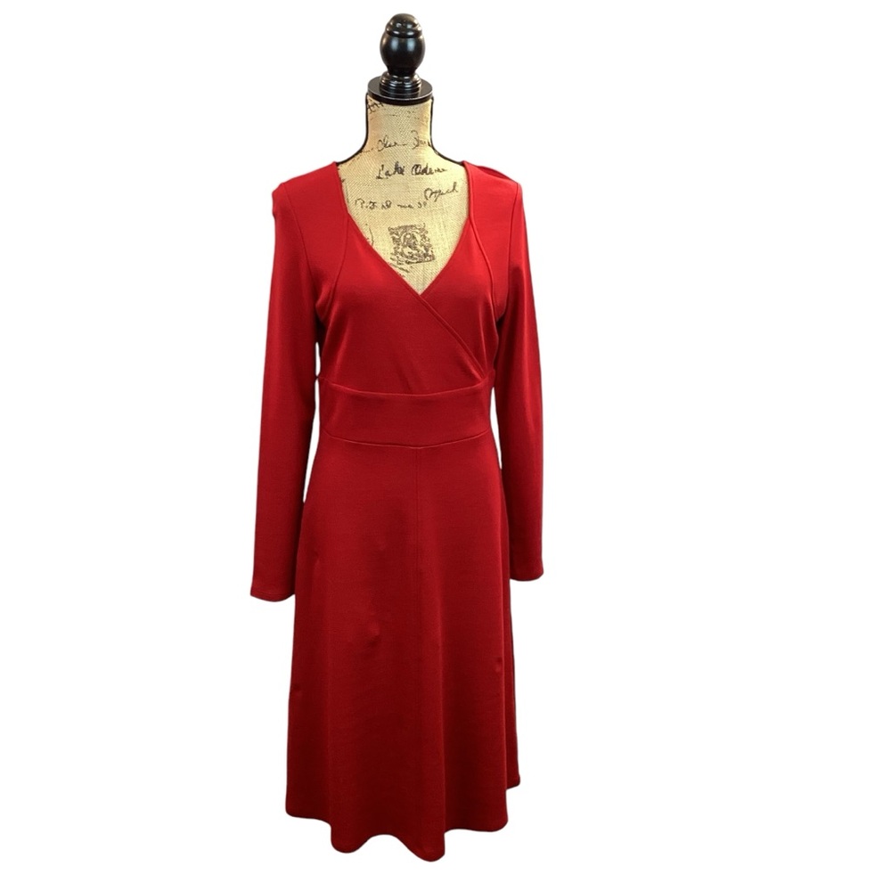 NWT Talbot’s Red Long Sleeve Stretch Maxi Dress